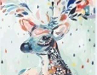 Dipinto con numeri immagine 40x50cm cervo fiorito
