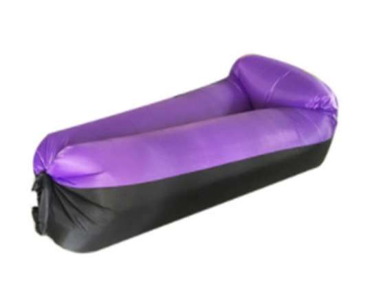 SOFA materac łóżko leżak na powietrze czarno fioletowy 185x70cm