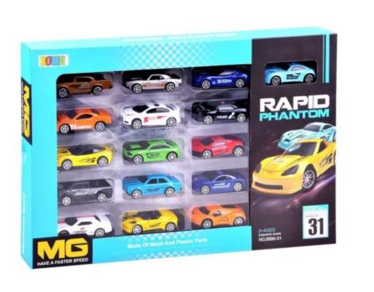 Metal toy cars set of 16 pieces 7 5cm