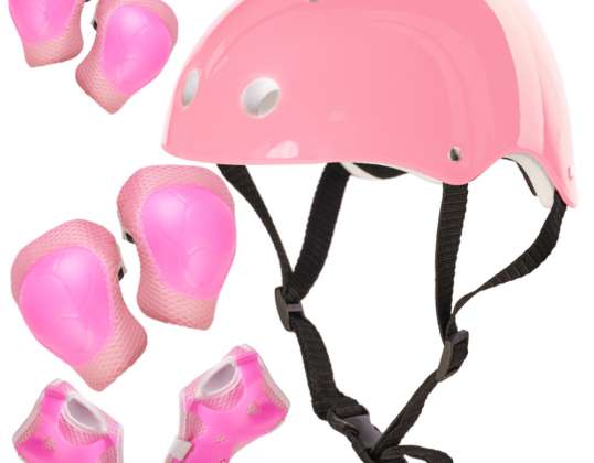 Casco almohadillas de skate ajustables rosa
