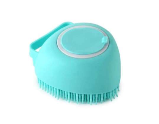 Silicone brush cleaner for washing dogs cats with dispenser mint