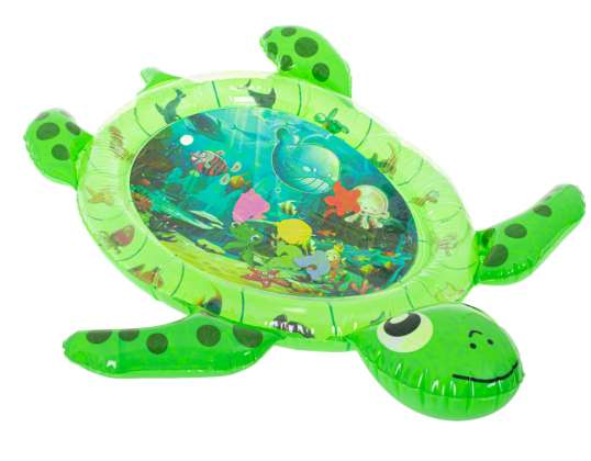 Szenzoros felfújható vizes szőnyeg babáknak teknős zöld XXL 99x53 cm