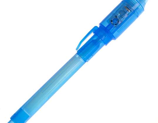 UV-kynä LED-näkymättömillä kirjoituksilla sininen
