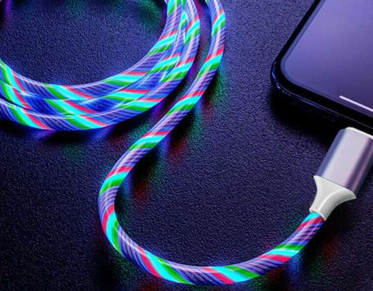 Reekin 2A-kabel (USB-C) 1 meter (LED Floating Light Up RGB)