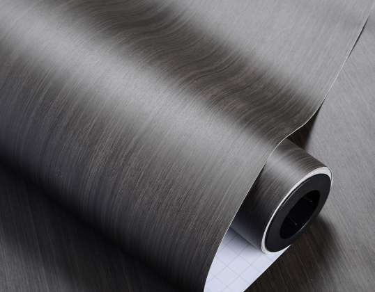 Foil roll αυτοκόλλητη ταπετσαρία καπλαμά σκούρο γκρι δρυς 1 22x50m