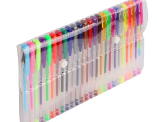 Kleurrijke glitter gel pennen set van 25 stuks.