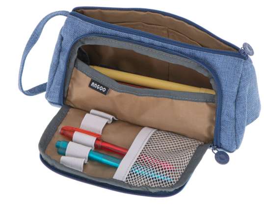 Torbica za šolski svinčnik dvojna vrečka kozmetična torba mornarsko modra