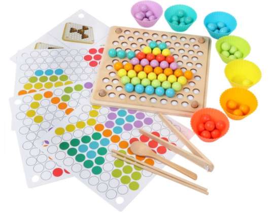 Mosaico de quebra-cabeça educacional de contas montessori 77 peças