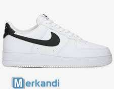 NIKE AIR FORCE 1 LOW bijele crne cipele od šljunčane kože - CT2302-100