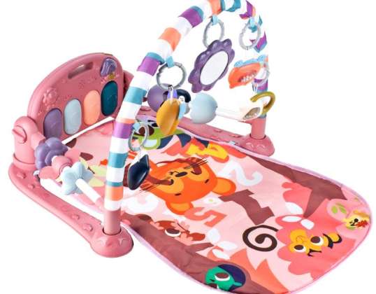 Educational mat for babies piano rattles pink