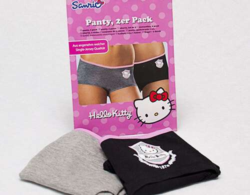 Cueca Hello Kitty, pacote com 2, embalagem bonita, EAN, PVP €8-€12