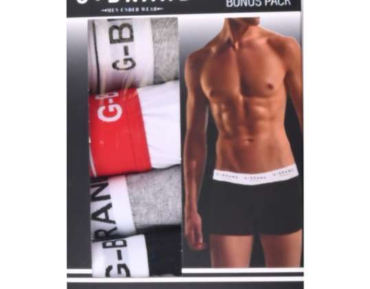 G-BRAND Premium férfi boxer rövidnadrág 4 darabos csomag | Méretek S-XXL | AA12 modell - Nagykereskedelmi ajánlat