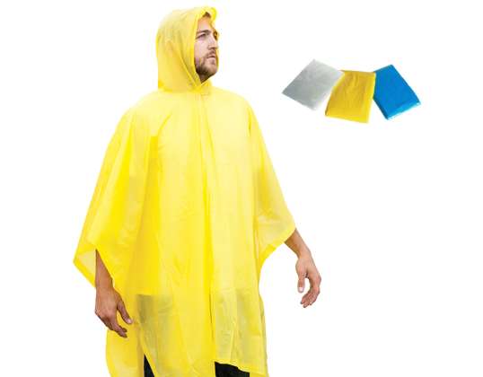Vattentät poncho med One Size Hood i 3 färger