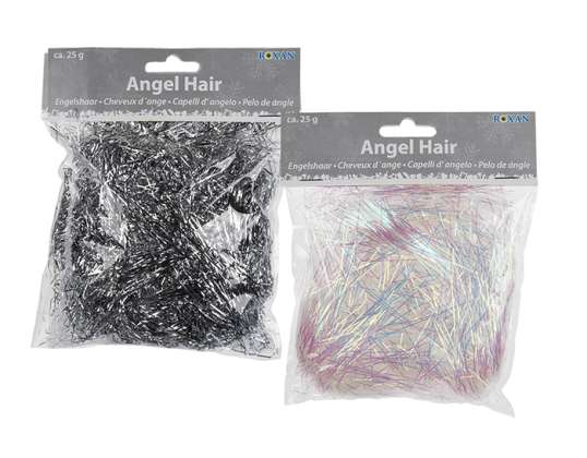 Angel hair, ca. 25 g, plastic, 2 colours ass.