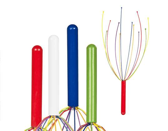 Metal headmassager, Colours, with 12 massaging arms, ca. 25cm
