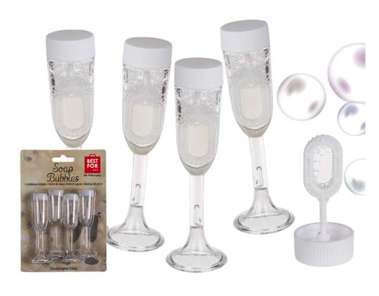 Soap bubbles, Champagne glass, ca. 16 ml, set of 4 on blister card