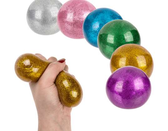 Squeeze glitter water ball, ca. 7 cm