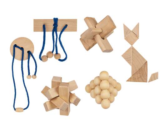 Wooden skill game, Puzzle, ca. 4,5 x 4,5 cm