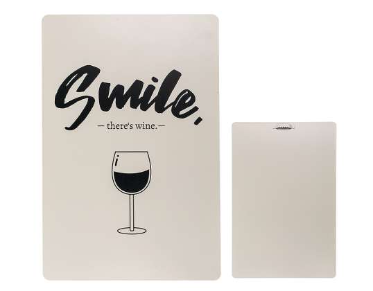 Metal board, Smile, there&#39;s wine, ca. 20 x 30 cm