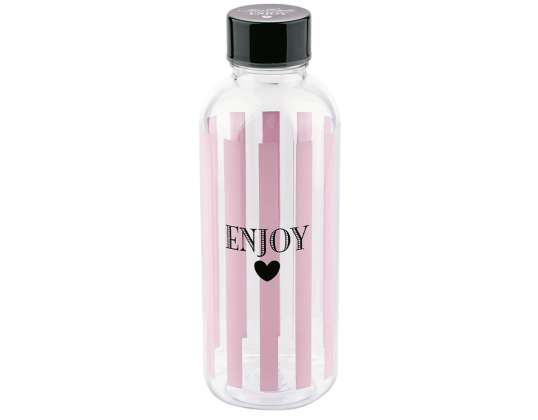 Miss Etoile Bottle "Enjoy", Striped Pink, 20,5 cm.
