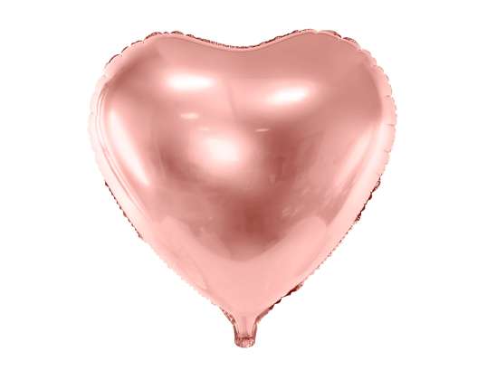 Corazón de globo de aluminio, 45cm, oro rosa