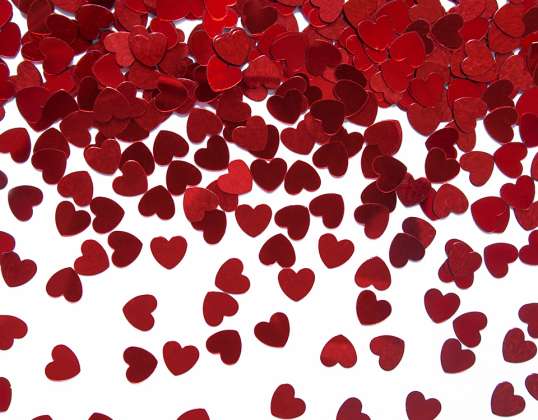 Confettis Hearts, rouge, 5mm