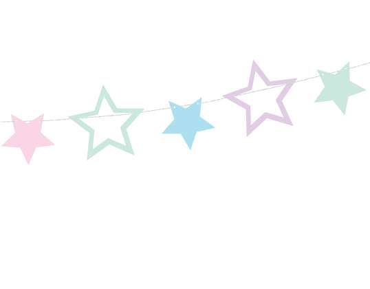 Girliandų vienaragis - žvaigždės, 1,4m