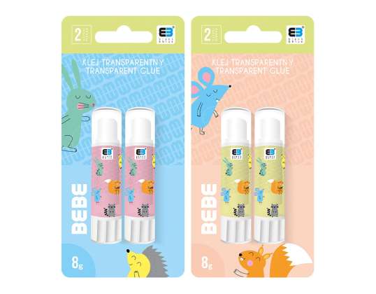 Glue Stick Transparant 2 stuks Bb Kids Pastel