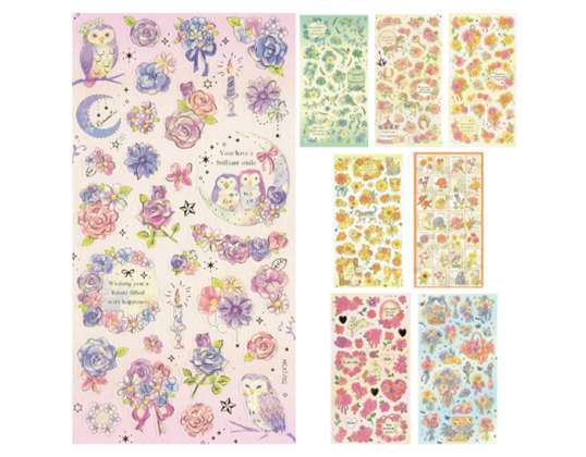 STICKERS CATS FLOWERS