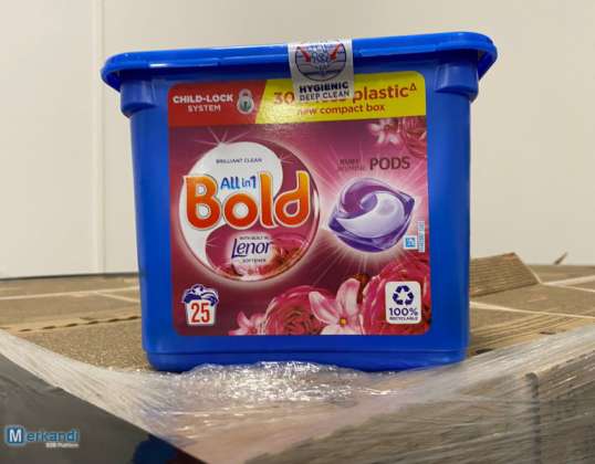 Bold 25 x Pods Ruby Jasmine Lenor Allin1Pods Liquid Laundry Detergent