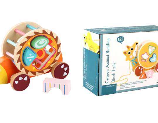 Wooden sorter on a string mobile hedgehog interactive toy