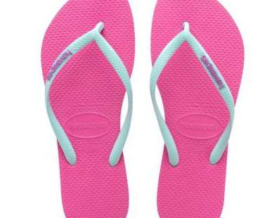Havaianas slim Hollywood rose ice blue flip flops - size 35/36