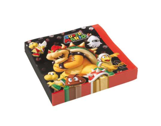 Super Mario - 20 servetten, 2lg., 33x33cm