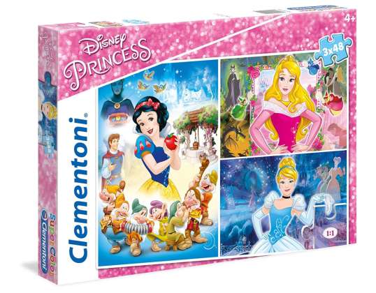 Clementoni 25211 - 3 x 48 elementów Puzzle - Disney Princess