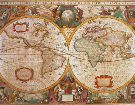 Kvaliteetne kollektsioon - 1000 tükki pusle - antiikne kaart