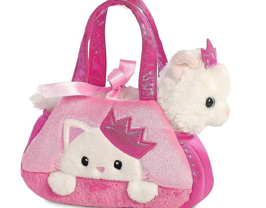 Süslü Peek-a-Boo Princess Kitty taşıma çantasında yaklaşık 21 cm - peluş figür