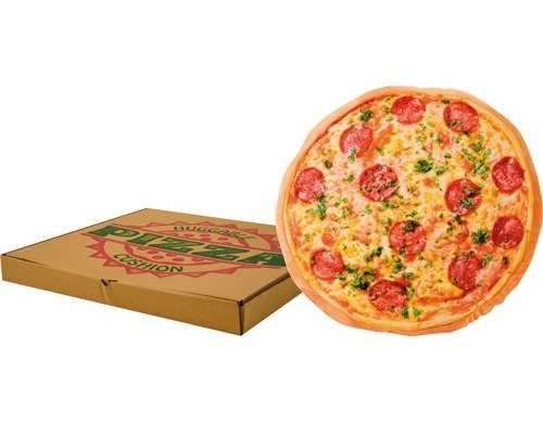 Deko Kissen &quot;Pizza&quot; im Pizzakarton Ø ca. 40 cm