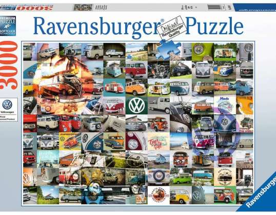 Ravensburger 16018 - Puzzle, 99 VW Bulli pillanat