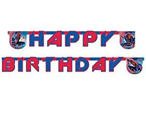 Spiderman   1 Happy Birthday Banner