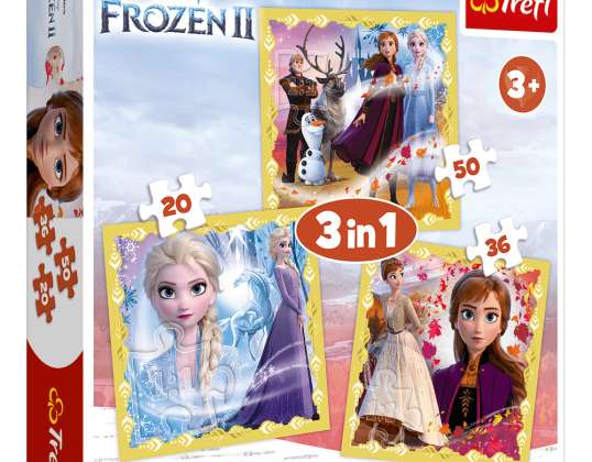 Puzle - Disney Frozen 2 - 3in1 - 20-50 gab 