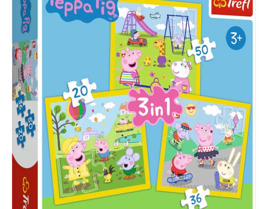 Puzzle - Peppa Pig A Beautiful Day - 3en1 20-50 pièces