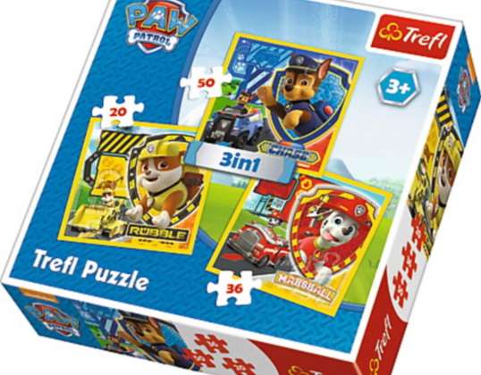 Puzzle - Paw Patrol 3in1 20-50 piezas