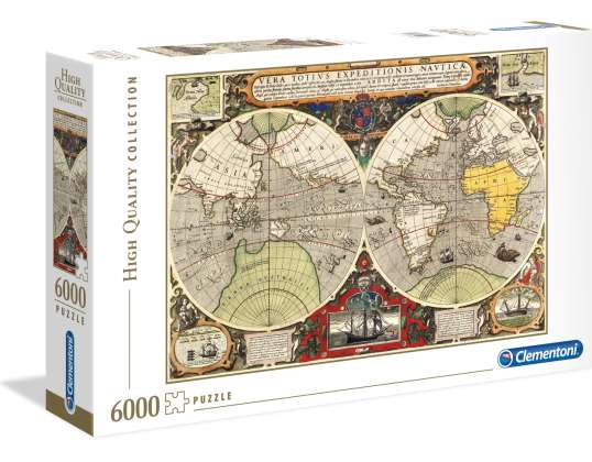 Clementoni 36526 - Starožitná morská mapa - 6000 dielikov Puzzle - Vysoko kvalitná kolekcia