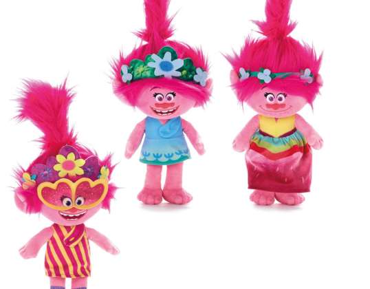 Trolls World Tour   Plüschfiguren &quot;Poppy&quot;  3 fach sort.  25cm
