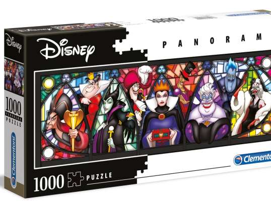 Clementoni 39516 - Złoczyńcy Disneya - 1000 elementów puzzle - Panorama Collection