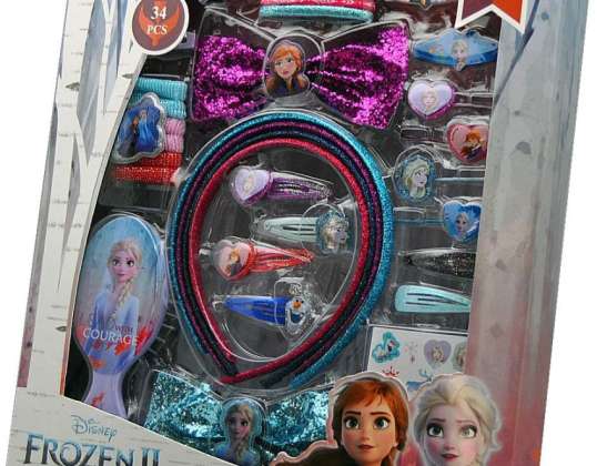 Disney Frozen 2 / Frozen 2 - Conjunto - 34 peças - com joias e acessórios para o cabelo