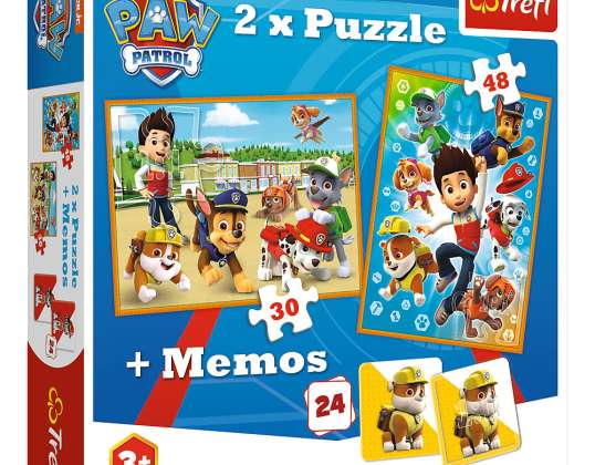 Puzzle and Memo - Paw Patrol 2in1 30+48 pieces