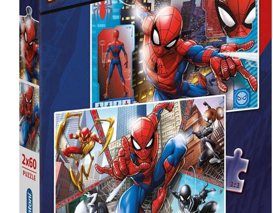 Clementoni 21608 - 2 x 60 stukjes puzzel - Spiderman