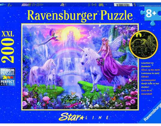 Ravensburger 12903 - Magic Unicorn Night - Pussel - 200 bitar