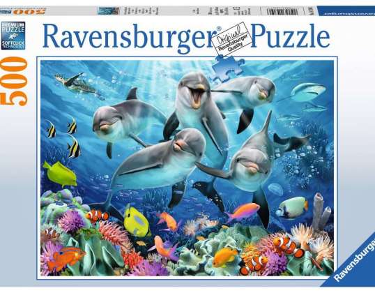 Ravensburger 14710 - Delfíni v korálovém útesu - Puzzle - 500 dílků